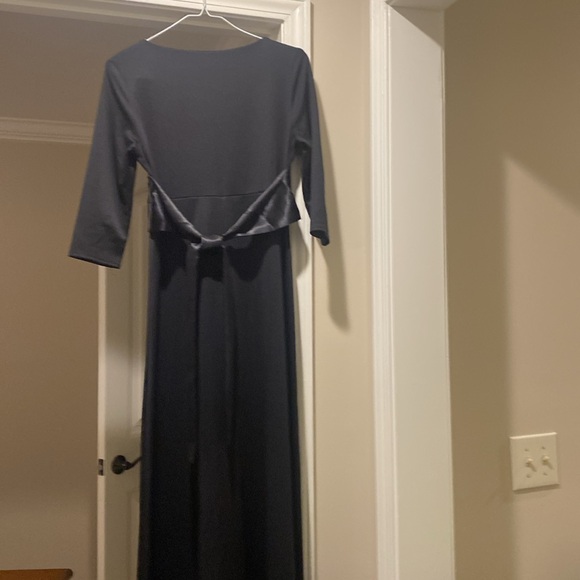 Black dress; long sleeves; empire waist. - Picture 3 of 4